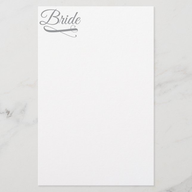 Braut Flourish Grey Briefpapier (Vorderseite)