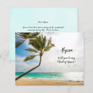 Braut Fragend Trauzeugin Beach Wedding Note Card Einladung