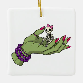Braut Frankenstein Hand mit Skeleton Bow | Got Keramikornament