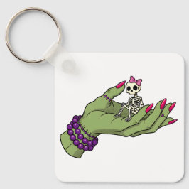 Braut Frankenstein Hand mit Skeleton Bow Schlüsselanhänger