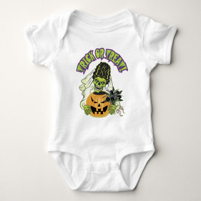 Braut Frankenstein Skull Baby Strampler (Vorderseite)