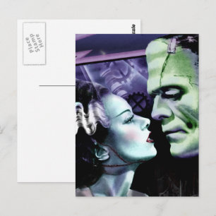 Braut & Frankie Monster in Liebe Horror-Postkarte Postkarte