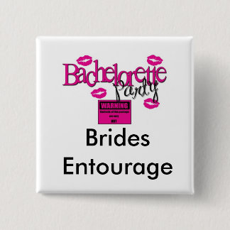 Braut-Gefolge-Quadrat-Knopf (WEISS) Button