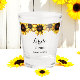 Braut Gelb Weiß Hochzeit Blumen Schnapsglas
