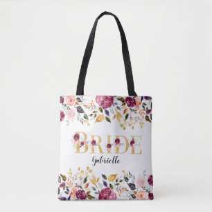 Braut Gold Burgunderrosa Florale Hochzeit