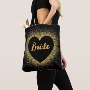 Braut Gold Herz Glitter Elegantes Skript Hochzeit