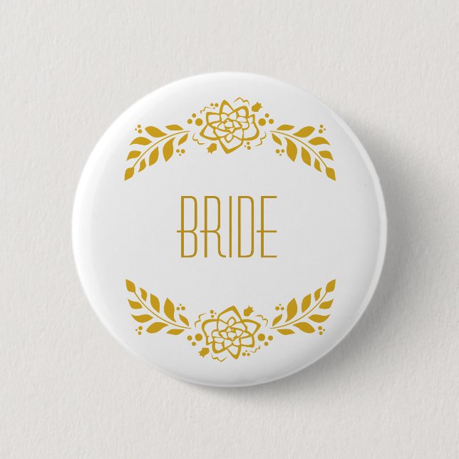 Braut-GoldKranz Button (Vorderseite)
