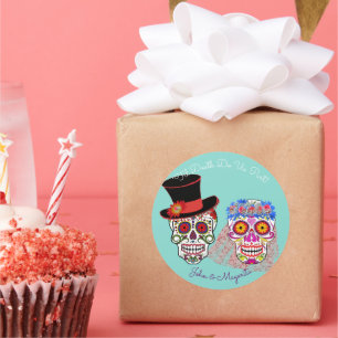 Braut & Groom bis zum Tod tun uns Party Runder Aufkleber