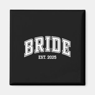 Braut Groom Est. 2025 Retro Just Married Couples W Magnet
