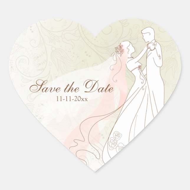 Braut & Groom First Dance Save the Date Aufkleber (Vorderseite)