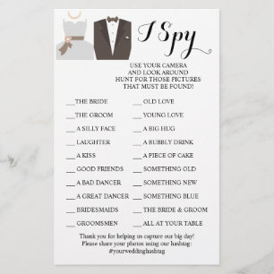 Braut & Groom Hochzeitsempfang I Spy Game Card Flyer
