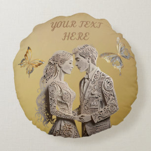 Braut & Groom Hochzeitsgeschenke Rundes Kissen