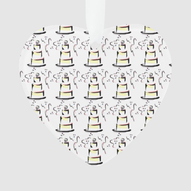 Braut & Groom Hochzeitstorte Ornament (Vorderseite)