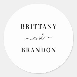 Braut & Groom Modernes Siegel der Gastgeschenk Hoc Runder Aufkleber