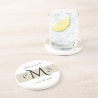 Braut & Groom Monogram Sandstone Drink Untersetzer