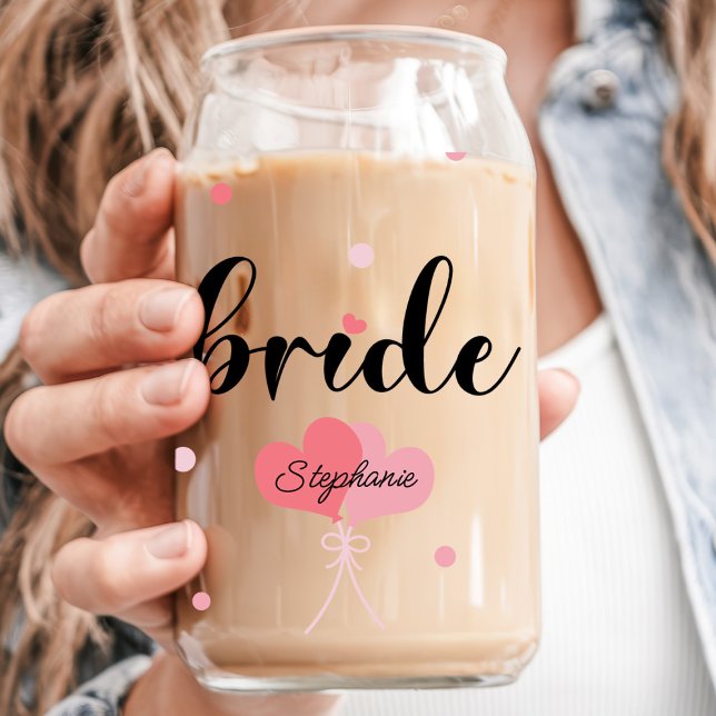 Braut-Herzen Benutzerdefinierter Name Hochzeit Dosenglas (Von Creator hochgeladen)