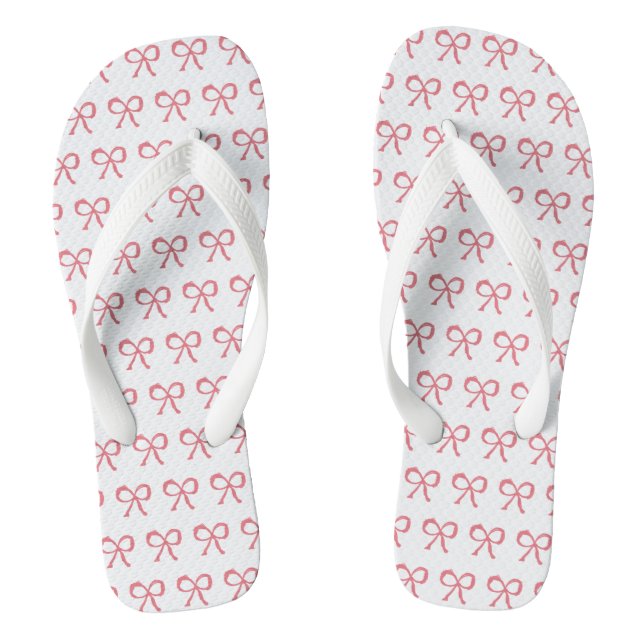 Braut Hochzeit Flitterwochen Rosa Bow Flip Flops (Fußbett)