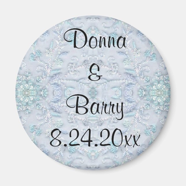 Braut Hochzeitlace blass Magnet (Vorne)
