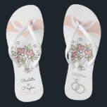 Braut-Hochzeits-Gewohnheit Flip Flops<br><div class="desc">Wedding drehen Reinfälle für die hübsche Braut um! Personifizieren Sie und addieren Sie Ihre individuellen Namen und das Hochzeitsdatum.</div>