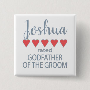 Braut & Hochzeitsgesellschaft 5 Herz Pate des Bräu Button