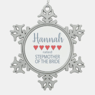 Braut & Hochzeitsgesellschaft 5 Herz Stiefmutter d Schneeflocken Zinn-Ornament