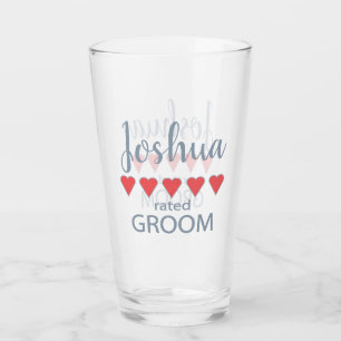Braut & Hochzeitsgesellschaft 5 Herzen Bräutigam Glas