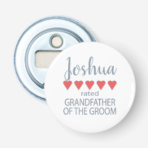 Braut & Hochzeitsgesellschaft 5 Herzen Großvater d Flaschenöffner