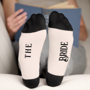 Braut Hochzeitsgesellschaft Rosa und Schwarze Sock Socken