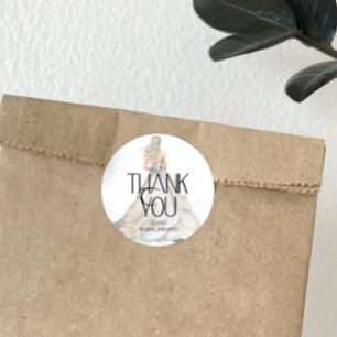 Braut Hochzeitskleid Brautparty Danke Runder Aufkleber