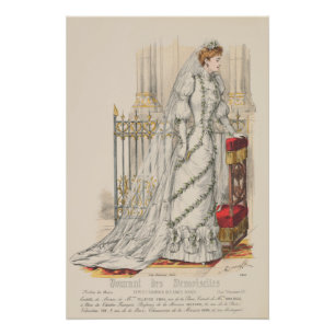 Braut Hochzeitskleid viktorianisch Paris Modeplatt Poster