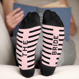 Braut Hochzeitsparty Rosa und Schwarz Socken