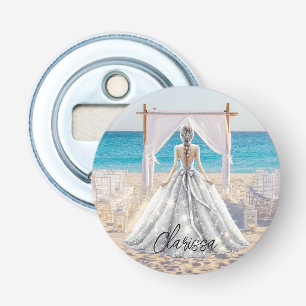 Braut Hochzeitstag Strandhochzeit Elegantes Brautk Flaschenöffner