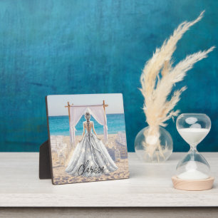 Braut Hochzeitstag Strandhochzeit Elegantes Brautk Fotoplatte