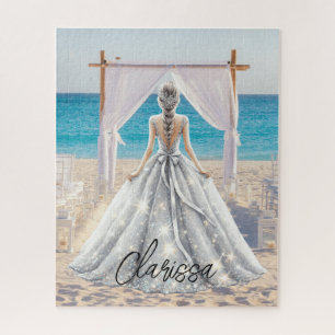 Braut Hochzeitstag Strandhochzeit Elegantes Brautk Puzzle