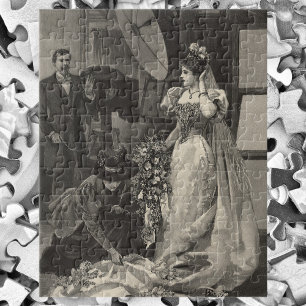 Braut im Vintage-Stil, Brautporträt mit Fotograf Puzzle