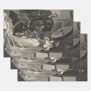 Braut im Vintage-Stil, Brautporträt mit Fotografen Geschenkpapier Set