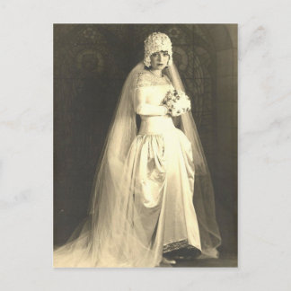 Braut im Vintage-Stil Postkarte