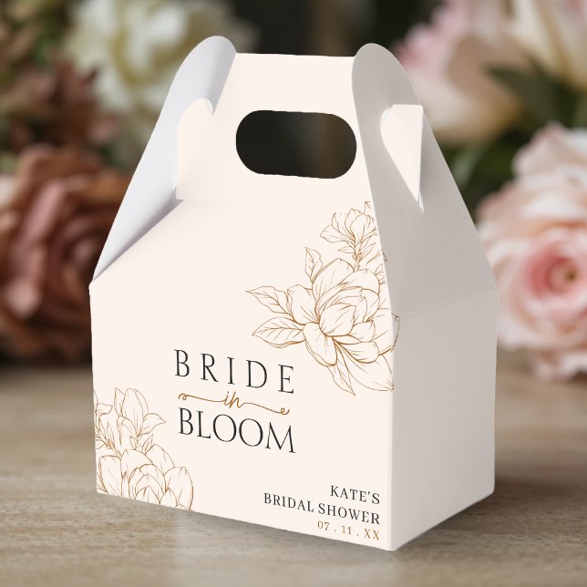 Braut in Bloom Tan Brown Brautparty Geschenkschachtel (Bride in Bloom Tan Brown Bridal Shower Favor Boxes
)