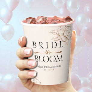 Braut in Bloom Tan Brown Brautparty Pappbecher