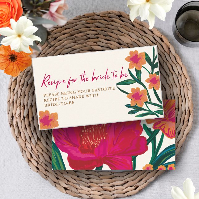 Braut in blühendem Brautparty Gemeinsames Rezept Begleitkarte (Von Creator hochgeladen)