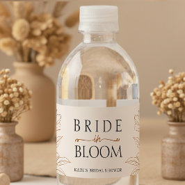 Braut in Blüte Tan Braune Hochzeitsdusche Wasserflaschenetikett