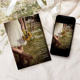 Braut in Cowboy Boots Ranch Post Wedding Brunch Einladung