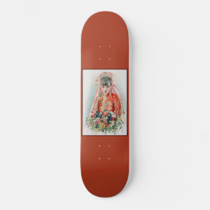 Braut in Rot auf einer chinesischen Hochzeit in Sh Skateboard