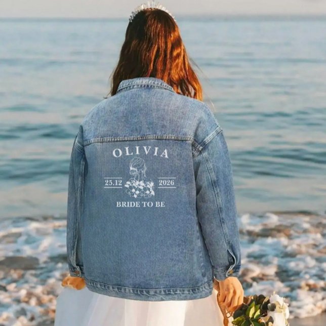 Braut in spe | Moderne individuelle Braut Name Dat Jeansjacke (Modern bride to be bride name denim jacket)