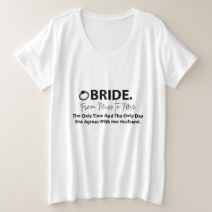 Braut In Spe Moderne Typografie Junggesellinnenabs Große Größe T-Shirt