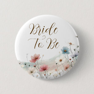 Braut in spe   Wildblumen-Brautabschiedsparty Button