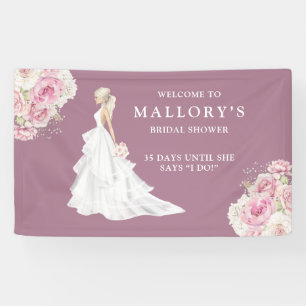 Braut in Wedding Gown Brautparty Willkommen Banner