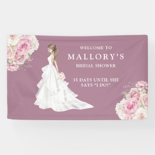Braut in Wedding Gown Brautparty Willkommen Banner