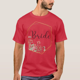 Braut Junggesellenabschied Rot Blumen Braut Damen T-Shirt