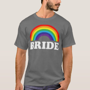 Braut, lesbischer Junggeselinnen-Abschied Regenbog T-Shirt